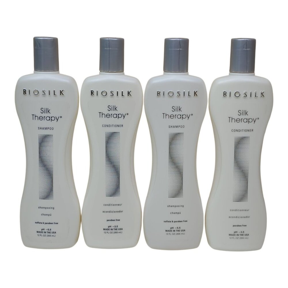 Biosilk Silk Therapy Shampoo & Conditioner Set 12oz 4 pk Paraben & Sulfate-Free - Picture 8 of 8